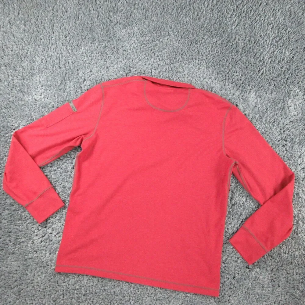 Landway Sweater Mens Extra Large Red Cityluxe Long Sleeve Pullover 1/4 Zip